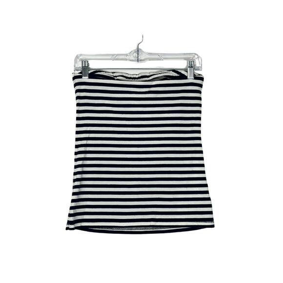 Rachel Roy Navy Blue & White Horitzontal Stripes Strapless Bandeau Top Size L - Picture 3 of 7